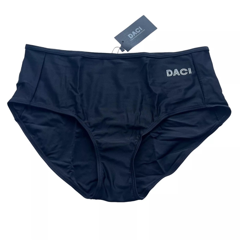 DACI Black High - Waisted Hipster Swimwear Bikini Bottoms S - Picture 2 of 6